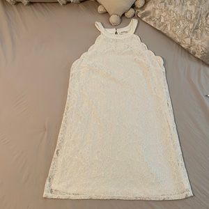 Monteau White Ivory Lace Wedding Engagement Dress Graduation Dress Size Medium